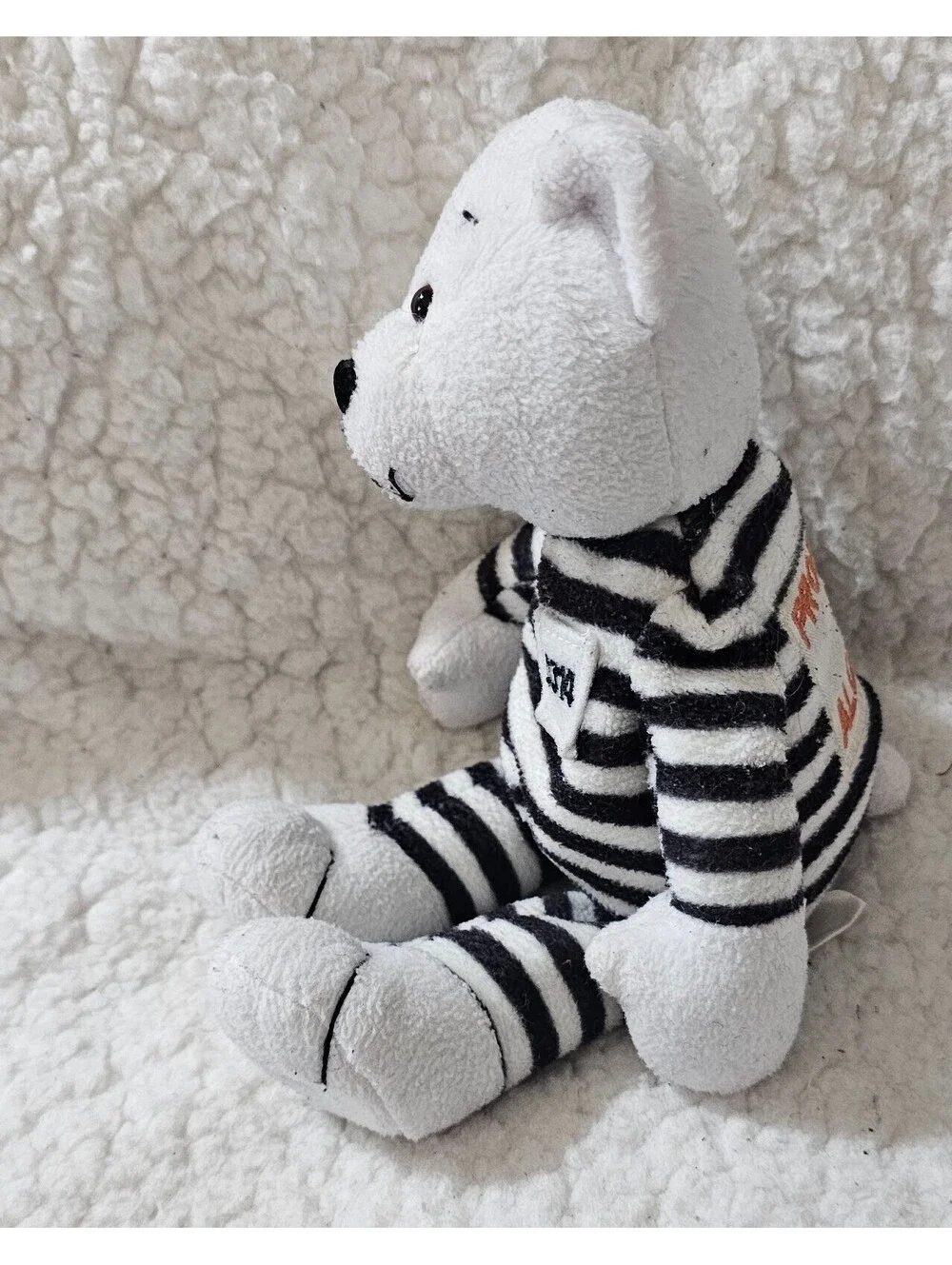Stuffed Animal Factory Property Of Alcatraz Bear Plush Toy 0314 Bean Bag 9.5